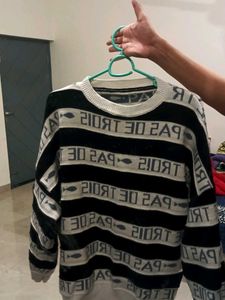 Striped &#34;Pas De Trios&#34; Sweater