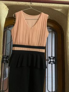 Peach Black Short Dress
