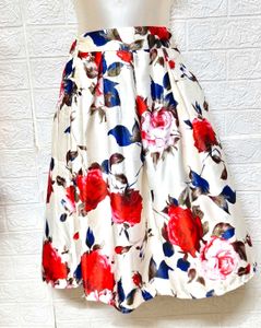 New Piece Satin Floral Skirt Fixed Price