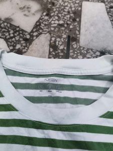 Stripped T-Shirt White &amp; Green Combination