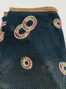Synthetic Saree Orange And Dark Grey Coloured Sare