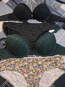 combo Of Four Imported Fabric Bra N Panty