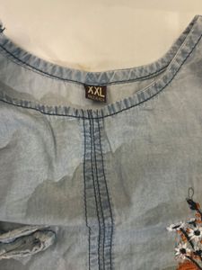 Sky Blue With Different Pattern Hands Wit Jeans