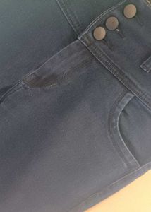 Mid Waist Skinny Fit Dark Blue Jeans