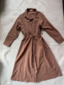 Button Up Drawstring Dress