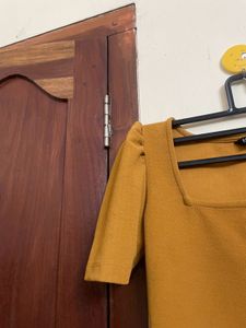 Mustard Yellow Wide Neck  Top