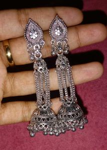 Silver Jhumka Earrings