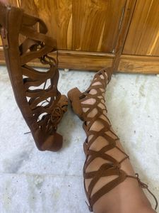 Brown Gladiator Boots