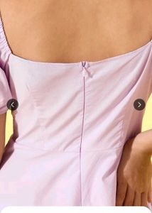Lilac Puff Sleeve Mini Dress