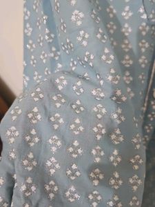 W Blue Printed Kurta