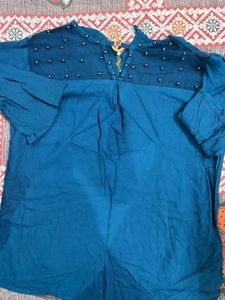 Elegant Teal Embellished Top