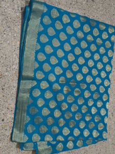 Blue & Gold Patterned Fabric