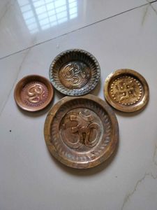 Antique Pooja Plates (Brass &amp; Copper)