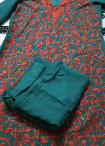 Teal Embroidered Kurta with Patiala Pants