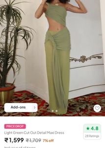 Green Cut Out Maxi Dress