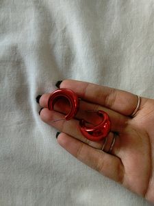 Red Acrylic Metallic Hoops