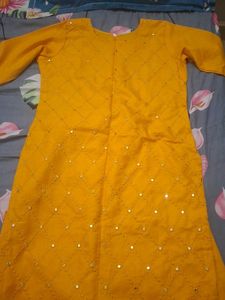 Yellow Embroidered Kurta Set