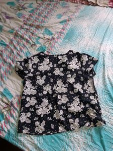 Floral Print Button-Up Top