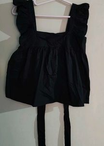 Black Ruffle Top