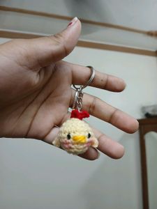 Crochet Chicken Keychain