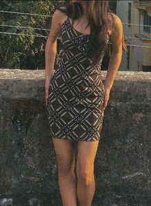 Spaghetti Strap Plaid Mini Sheath Dress