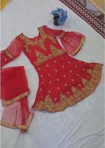Red Garara Suit Havey  Stones Work Fancy 👗