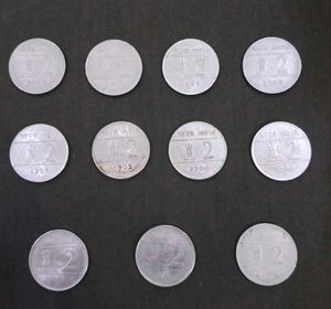 Indian Two Rupee Cross Coin 11 Piece