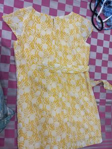 Yellow Dress With attached Inner