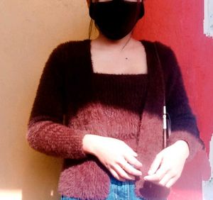 Women 2in 1 Crop Sleeve And Sweater .