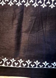 Black Pure Cotton Saree