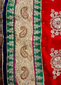 Red Embroidered Lehenga Set