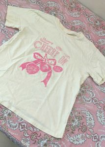 Cream “Cherry On” Baggy Tee 🍒