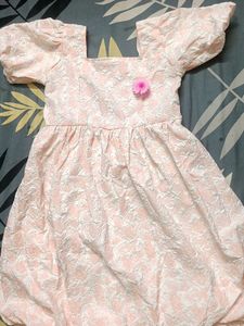 Pink Floral Puff Sleeve Dress