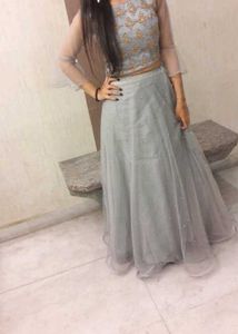 Grey Embellished Lehenga Set🤍