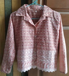 Embroidered Peach Jacket