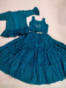 Teal Embellished Lehenga Choli