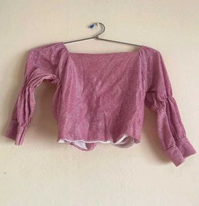 Pink Sparkle Crop Top