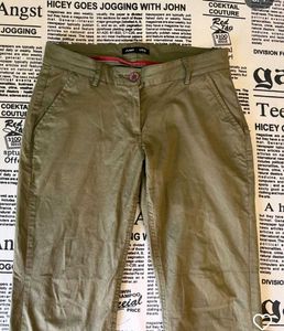 Olive Green Bootcut Trousers