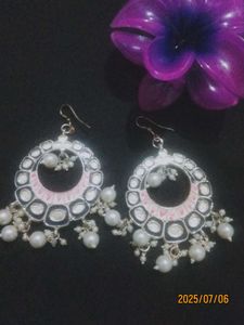 Statement Earrings with Pearl Accents