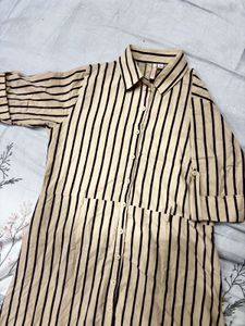 Striped Button-Down Dress