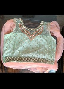 Crop Top With Frill Skirt And Long Sleeves