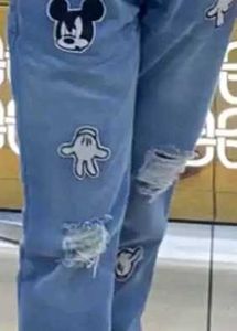 Women Boyfriend Fit Slash Knee