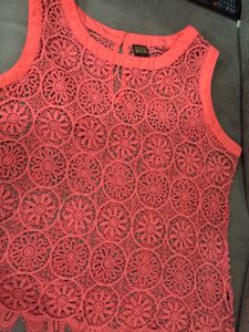 Vero Moda Coral Lace Tank Crochet Top