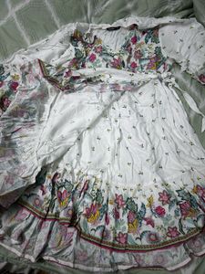 Floral White Wrap Dress