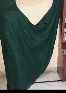 women Western Green Maxi Dresslong gown frock