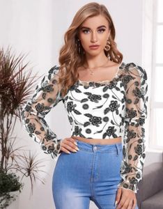 Floral Embroidered Crop Top