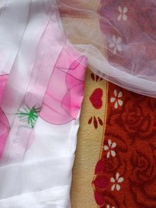 White Organza Floral Dress
