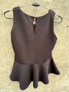 Chic Black Peplum Top