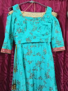 Lancha Dupatta Crop Shoulder Blause Backe Open Use Only 2,4 Time