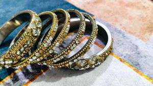 Set of Six Gold-tone Bangles